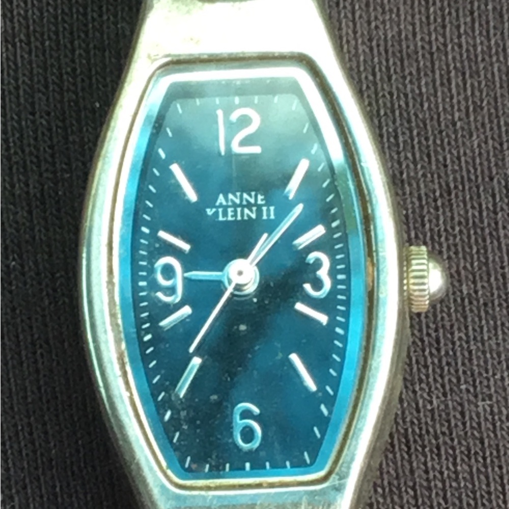 Anne Klein II Blue Dial Silver-Tone Watch